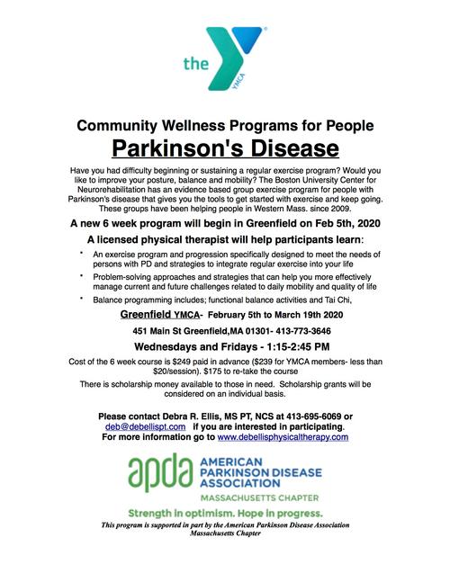 Parkinsons Community Wellness Program Greenfield