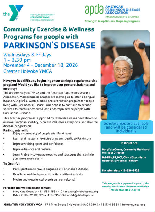 6 Week Parkinsons Exercise Class in Holyoke